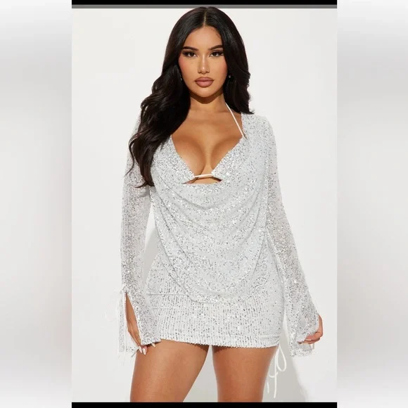 Fashion Nova | Dresses | Fashion Nova Miami Glamour Life Sequin Mini Dress Set Silver Nwt | Poshmark Fashion Nova | Dresses | Fashion Nova Miami Glamour Life Sequin Mini Dress Set Silver Nwt | Poshmark